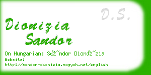dionizia sandor business card